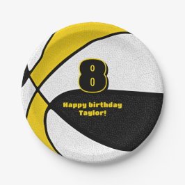 Basketballmannschaft in schwarzem Gold - Party Pappteller