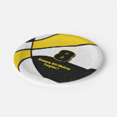 Basketballmannschaft in schwarzem Gold - Party Pappteller (Schrägansicht)