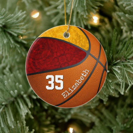 Basketballmannschaft mit Girongold Farbe nach Maß Keramik Ornament (Baum)