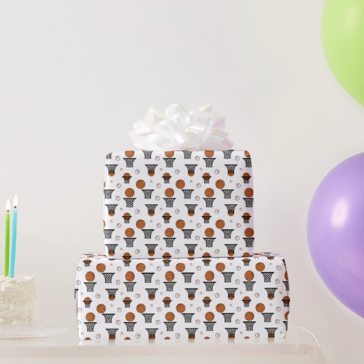 Basketballmuster Geschenkpapier (Partygeschenke)