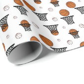 Basketballmuster Geschenkpapier (Rolleneckpunkt)