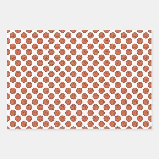 Basketballmuster Geschenkpapier Set (Vorderseite)