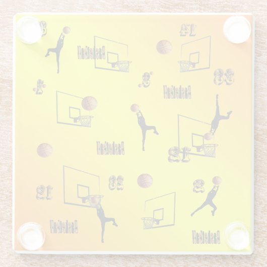 Basketballmuster Glasuntersetzer (Rückseite)