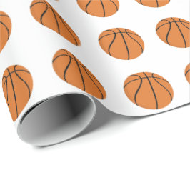Basketballmuster | Hintergrundfarbe Geschenkpapier