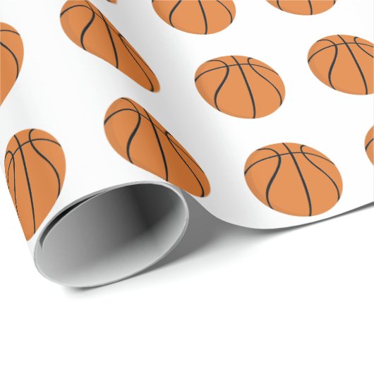 Basketballmuster | Hintergrundfarbe Geschenkpapier (Rolleneckpunkt)