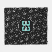 Basketballmuster im schwarzen minimalistischen Sti Fleecedecke (Vorderseite (Horizontal))