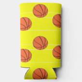 Basketballmuster in gelber Farbe Selters Dosenkühler (Rückseite)