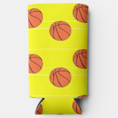 Basketballmuster in gelber Farbe Selters Dosenkühler (Vorderseite)