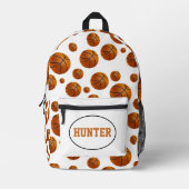 Basketballmuster mit Namen Bedruckter Rucksack (Vorderseite)