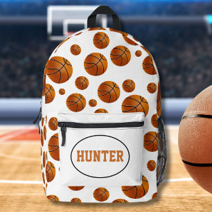 Basketballmuster mit Namen Bedruckter Rucksack