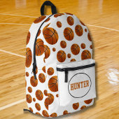 Basketballmuster mit Namen Bedruckter Rucksack