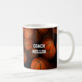 Basketballmuster personalisierter Teamtrainer Kaffeetasse