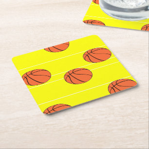 Basketballmuster Rechteckiger Pappuntersetzer