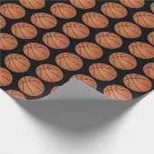 Basketballmuster schwarzes Packpapier (Ecke)