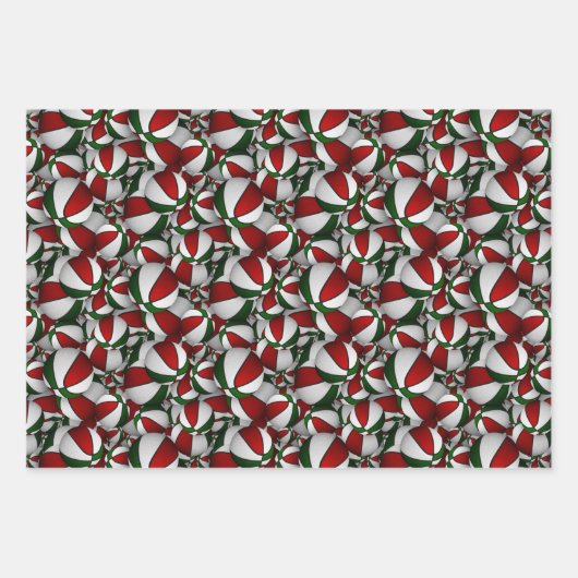 Basketballmuster Weihnachten oder jede Gelegenheit Geschenkpapier Set (Vorderseite 3)