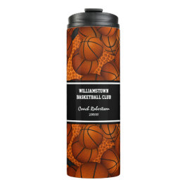 Basketballmustergeschenk w individuelle Name Thermosbecher