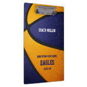 Basketballname in orangefarbenen Mannschaftsfarben Klemmbrett (Rechts)