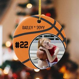 Basketballname Jersey Nummer Foto Keepake Keramik Ornament