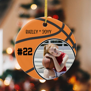 Basketballname Jersey Nummer Foto Keepake Keramik Ornament