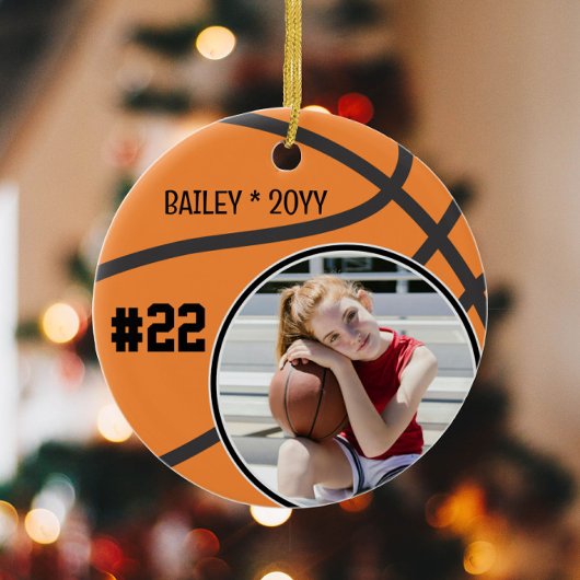 Basketballname Jersey Nummer Foto Keepake Keramik Ornament