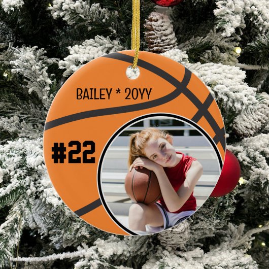 Basketballname Jersey Nummer Foto Keepake Keramik Ornament