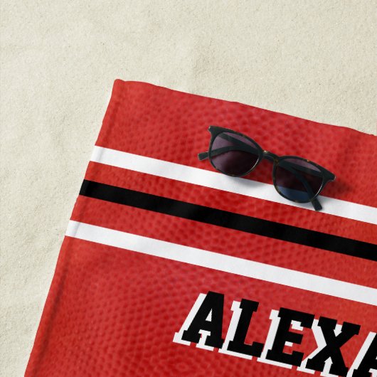 Basketballname und Jersey Number Beach Handtuch (Beispiel)