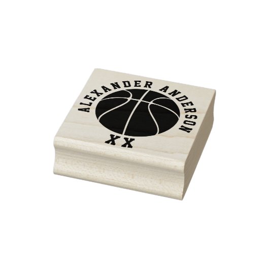 Basketballname und Jersey-Nummer personalisieren Gummistempel (Stempel)