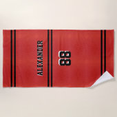 Basketballname und Jersey-Nummer Strandtuch (Vorderseite)