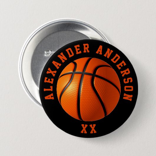 Basketballname und Jersey Personalize Button (Vorne & Hinten)