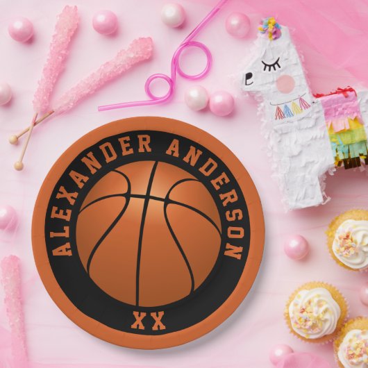 Basketballname und Jersey Personalize Pappteller (Party)
