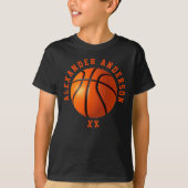 Basketballname und Jersey Personalize T-Shirt (Vorderseite)