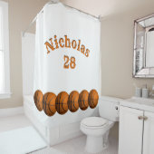 Basketballname und -nummer duschvorhang (Beispiel)