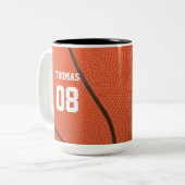 Basketballname und -nummer Personalisiert Zweifarbige Tasse (Vorderseite Links)