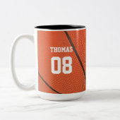 Basketballname und -nummer Personalisiert Zweifarbige Tasse (Links)