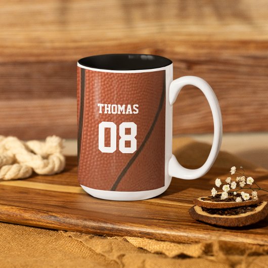 Basketballname und -nummer Personalisiert Zweifarbige Tasse