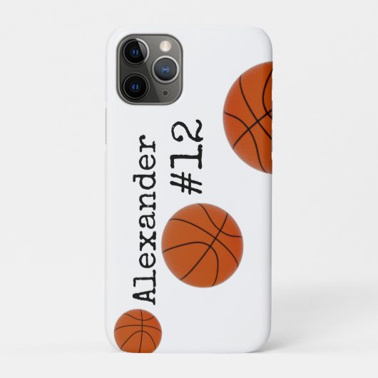 Basketballname und -nummer Weißer Hintergrund Case-Mate iPhone Hülle (Rückseite)