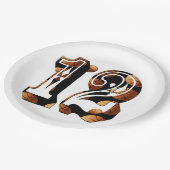 Basketballnummer 12 Picture-Logo, Pappteller (Schrägansicht)