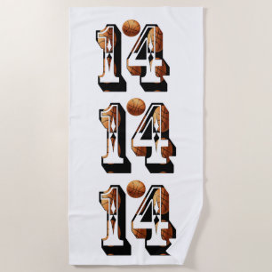 Basketballnummer 14 aus Basketballkörben, Strandtuch