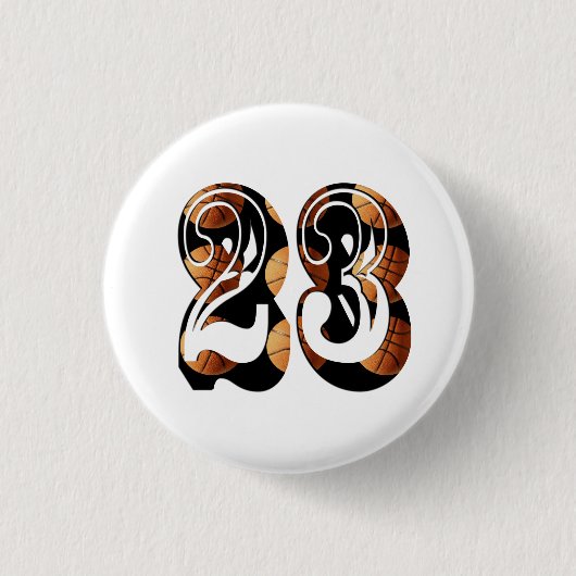 Basketballnummer 23 aus Basketbällen, Button (Vorderseite)
