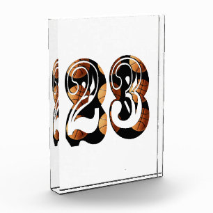 Basketballnummer 23 aus Basketbällen, Fotoblock
