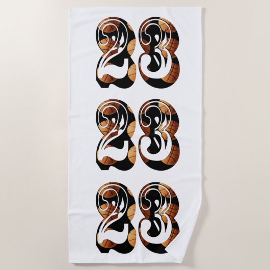 Basketballnummer 23 aus Basketbällen, Strandtuch (Vorderseite)