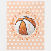 Basketballplatz boho blumenorange fleecedecke (Vorderseite)