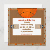 Basketballplatz-Einladung Einladung (Vorne/Hinten)