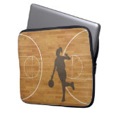 Basketballplatz-Mädchen-Laptop-Hülse Laptopschutzhülle (Vorderseite Links)