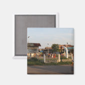 Basketballplatz Magnet (Vorderseite/Rückseite)