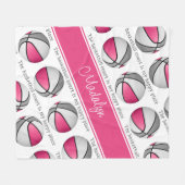 Basketballplatz mein glücklicher Platz Mädchen ros Fleecedecke (Vorderseite (Horizontal))