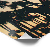 Basketballplatz Palmen bei Sonnenuntergang Poster (Ecke)