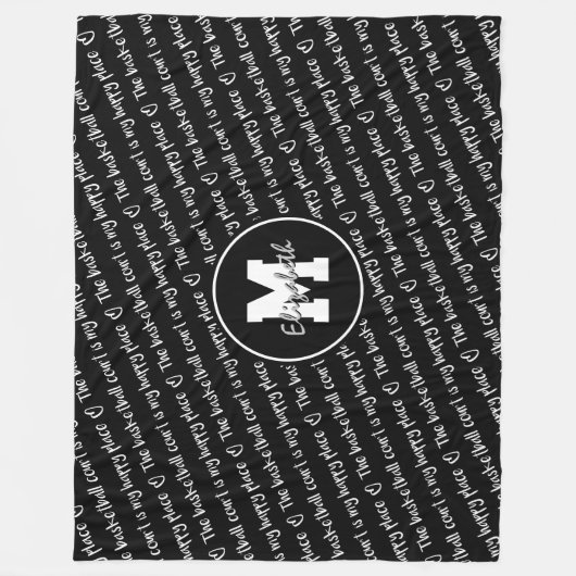 Basketballplatz Schwarz-weiß JEDE Farbe Fleecedecke (Vorderseite)