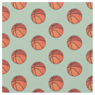 Basketballs auf der Seite Grün Stoff