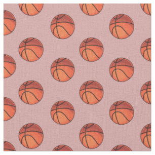 Basketballs auf dunklem Tee Rose Rosa Stoff